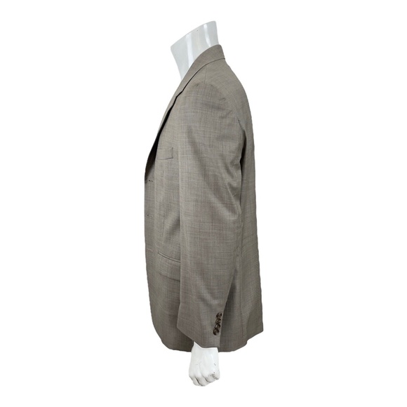 Ralph Lauren Macys Plain Weave Pure Wool Beige Blazer Jacket Sport Coat Mens 42R - Picture 8 of 12